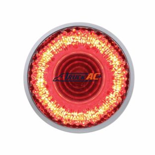 9 LED 2" Round Mirage Light (Clearance/Marker) - Red LED/Clear Lens - United Pacific 36527
