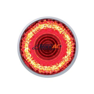 9 LED 2" Round Mirage Light (Clearance/Marker) - Red Led/Clear Lens - United Pacific 36527B