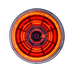 4 LED 2" Round Abyss Light (Clearance/Marker) - Red LED/Clear Lens - United Pacific 36577