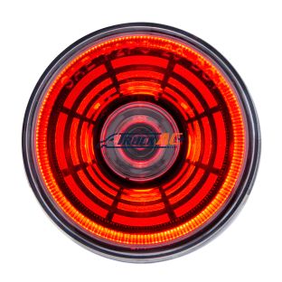 4 LED 2-1/2" Round Abyss Light (Clearance/Marker) - Red LED/Clear Lens - United Pacific 36582