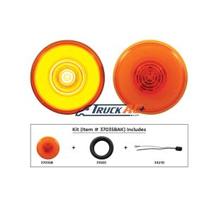 6 LED 2" Round GloLight (Clearance/Marker) - Amber LED/Amber Lens (Kit) - United Pacific 37035BAK
