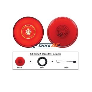 6 LED 2" Round GloLight (Clearance/Marker) - Red LED/Red Lens (Kit) - United Pacific 37036BRK