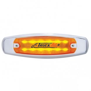 12 LED Rectangular Light (Clearance/Marker) With Chrome Bezel - Amber LED/Amber Lens - United Pacific 38134