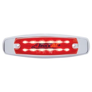 12 LED Rectangular Light (Clearance/Marker) With Chrome Bezel - Red LED/Red Lens - United Pacific 38135