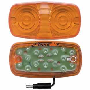 16 LED 4" X 2" Rectangular Light (Clearance/Marker) With Single Wire - Amber LED/Amber Lens - United Pacific 38191
