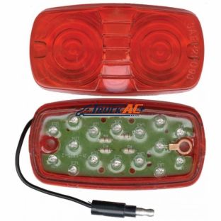 16 LED 4" X 2" Rectangular Light (Clearance/Marker) With Single Wire - Red LED/Red Lens - United Pacific 38192