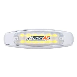 12 LED Rectangular Light (Clearance/Marker) With Chrome Bezel - Amber LED/Clear Lens - United Pacific 38218