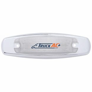 12 LED Rectangular Light (Clearance/Marker) With Chrome Bezel - Red LED/Clear Lens - United Pacific 38219