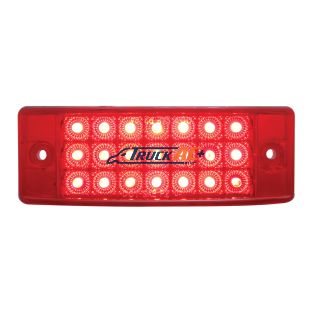 21 LED Reflector Rectangular Light (Clearance/Marker) - Red LED/Red Lens - United Pacific 38257