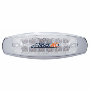12 LED Reflector Rectangular Light With Bezel (Clearance/Marker) - Amber LED/Clear Lens - United Pacific 38307