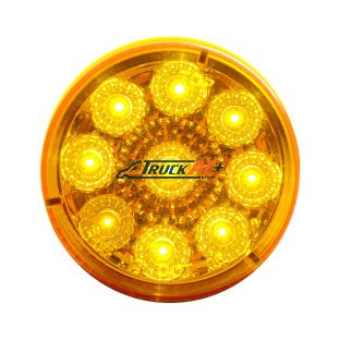 9 LED 2" Round Reflector Light (Clearance/Marker) - Amber LED/Amber Lens - United Pacific 38849