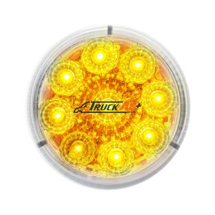 9 LED 2" Round Reflector Light (Clearance/Marker) - Amber LED/Clear Lens - United Pacific 38851