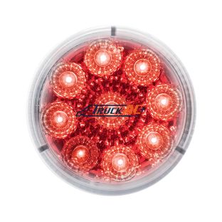 9 LED 2" Round Reflector Light (Clearance/Marker) - Red LED/Clear Lens - United Pacific 38852