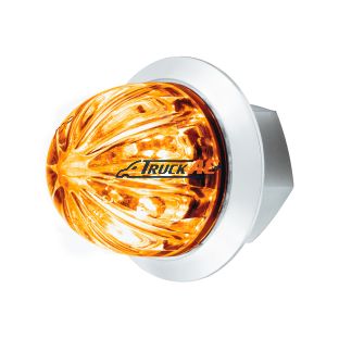 2 LED Dual Function 1-1/8" Watermelon Light (Clearance/Marker) - Amber LED/Clear Lens - United Pacific 39227