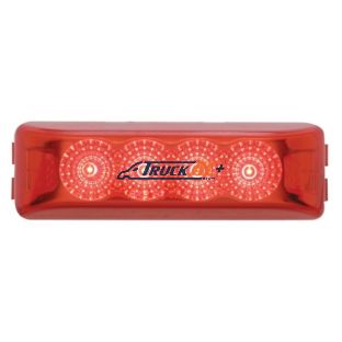 4 LED Reflector Rectangular Light (Clearance/Marker) - Red LED/Red Lens - United Pacific 39464B