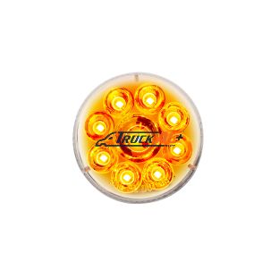 9 LED 2-1/2" Round Pure Reflector Light (Clearance/Marker) - Amber LED/Clear Lens - United Pacific 39741