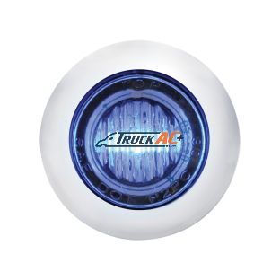 3 LED 3/4" Mini Light With Bezel (Clearance/Marker) - Blue LED/Clear Lens - United Pacific 39936