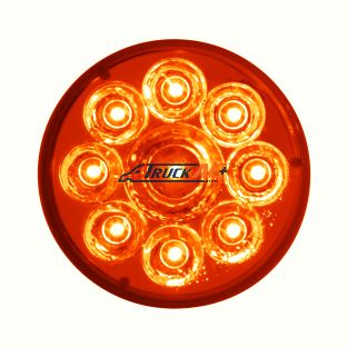 9 LED 2-1/2" Round Pure Reflector Light (Clearance/Marker) - Red LED/Red Lens - United Pacific 39740