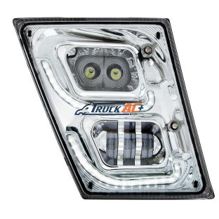 Chrome High Power LED Fog Light With LED DRL & Position Light for 2003-2017 Volvo VN/VNL - Passenger - United Pacific 32595