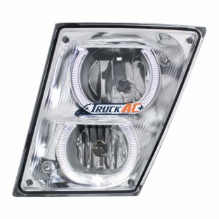 Chrome Fog/Driving Light W/White LED Light Bar For 2003-2017 Volvo VN/VNL - Driver - United Pacific 32648