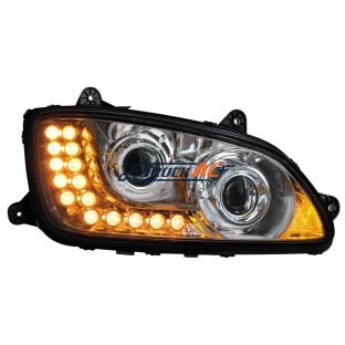 Chrome Projection Headlight Assembly For 2008-2017 Kenworth T660- Passenger - United Pacific 31159