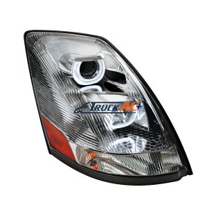 20359834, 20496654, 20817108, 20835985, 82329127 Chrome Projection Headlight With White LED Light Bar For 2003-2017 Volvo VN/VNL - Passenger - United Pacific 31264