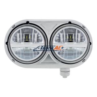 Headlight Assembly With 304 SS Housing & LED Headlights With Chrome Inner Bar For Peterbilt 359 - Passenger - United Pacific 32784