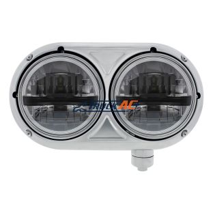 Headlight Assembly With 304 SS Housing & LED Headlights With Black Inner Bar For Peterbilt 359 - Passenger - United Pacific 32786