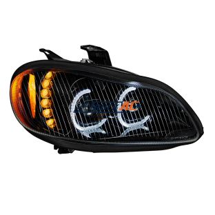 Black LED Projection Headlight Assembly For 2003-2024 Freightliner M2- Passenger - United Pacific 35732