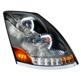 20359834, 20496654, 82329592 Chrome 10 LED Headlight For 2003-2017 Volvo VN/VNL - Passenger Side - United Pacific 35750