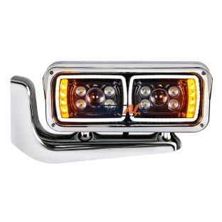 10 High Power LED "Blackout" Projection Headlight Assembly With Mounting Arm - Driver - United Pacific 35777