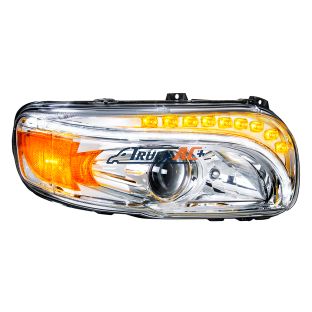 Chrome Projection Headlight With LED Turn & DRL For Peterbilt 389 (2008-2023) & 388 (2008-2015)- Passenger - United Pacific 35803