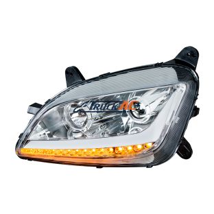Chrome Projection Headlight With LED Position Light & Signal For 2012-2021 Peterbilt 579- Driver - United Pacific 35812