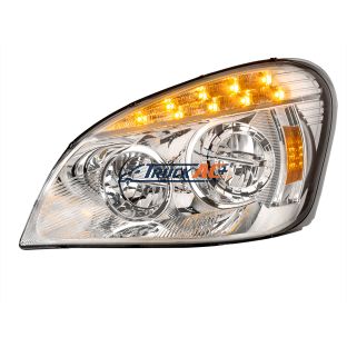 A06-51907-006 Chrome LED Headlight For 2008-2017 Freightliner Cascadia - Driver - United Pacific 35831