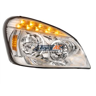 A06-51907-007 Chrome LED Headlight For 2008-2017 Freightliner Cascadia - Passenger - United Pacific 35832