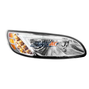 Chrome LED Headlight For Peterbilt 386 (2005-2015) & 387 (1999-2010) - Passenger - United Pacific 35884
