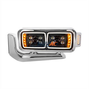 10 High Power LED "Blackout" Projection Headlight Assembly W/Mounting Arm & Turn Signal Side Pod - Driver Side - United Pacific 35899