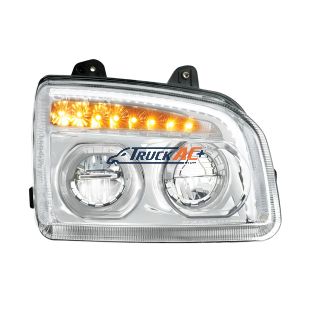 High Power LED Chrome Headlight With LED Turn Signal & Light Bar For 2015-2025 Kenworth T880-Passenger - United Pacific 32865