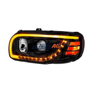 Blackout Projection Headlight With LED Turn Signal & Light Bar For 2008-2024 Peterbilt 389-Driver - United Pacific 32918