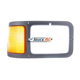 F6HZ-13200-AAE Gray Plastic Headlight Bezel With Parking Light For 2000-2015 Ford F-650/F-750 - Passenger - United Pacific 31983