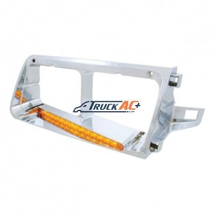 14 LED Headlight Bezel For 1989-2009 Freightliner FLD - Driver - Amber LED/Amber Lens - United Pacific 32362