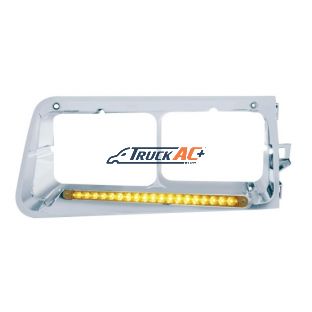 19 LED Headlight Bezel For 1989-2009 Freightliner FLD - Driver - Amber LED/Amber Lens - United Pacific 32486