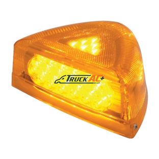 37 LED Turn Signal Light With Chrome Base For 1987-2007 Peterbilt 379/378/357- Amber LED/Amber Lens - United Pacific 39436