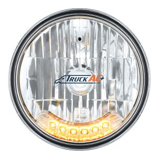 7" Crystal Headlight With 6 Amber LED Position Light - United Pacific 31247
