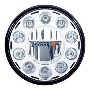 ULTRALIT - 11 High Power LED 7" Crystal Headlight - Chrome - United Pacific 31355