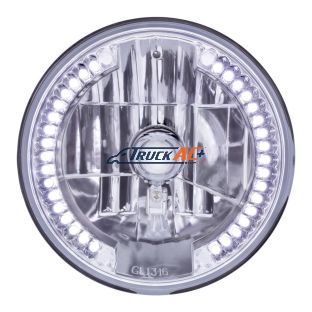 7" Crystal Headlight With 34 White LED Position Light - United Pacific 31379