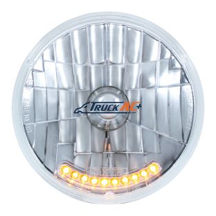 7" Crystal Headlight With 10 Amber LED Position Lights - United Pacific S2010LED