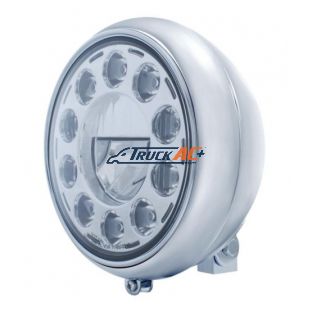 7" Motorcycle Headlight With 11 LED High Power Bulb - United Pacific 32160
