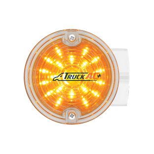 21 LED 3-1/4" Dual Function Signal Light For Harley Motorcycle With Housing - Amber LED/Clear Lens - United Pacific 31217