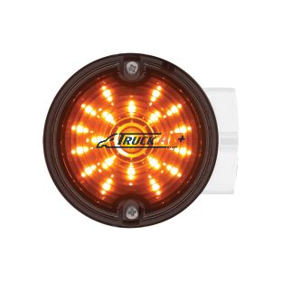 21 LED 3-1/4" Dual Function Signal Light For Harley Motorcycle With Housing - Amber LED/Smoke Lens - United Pacific 31218